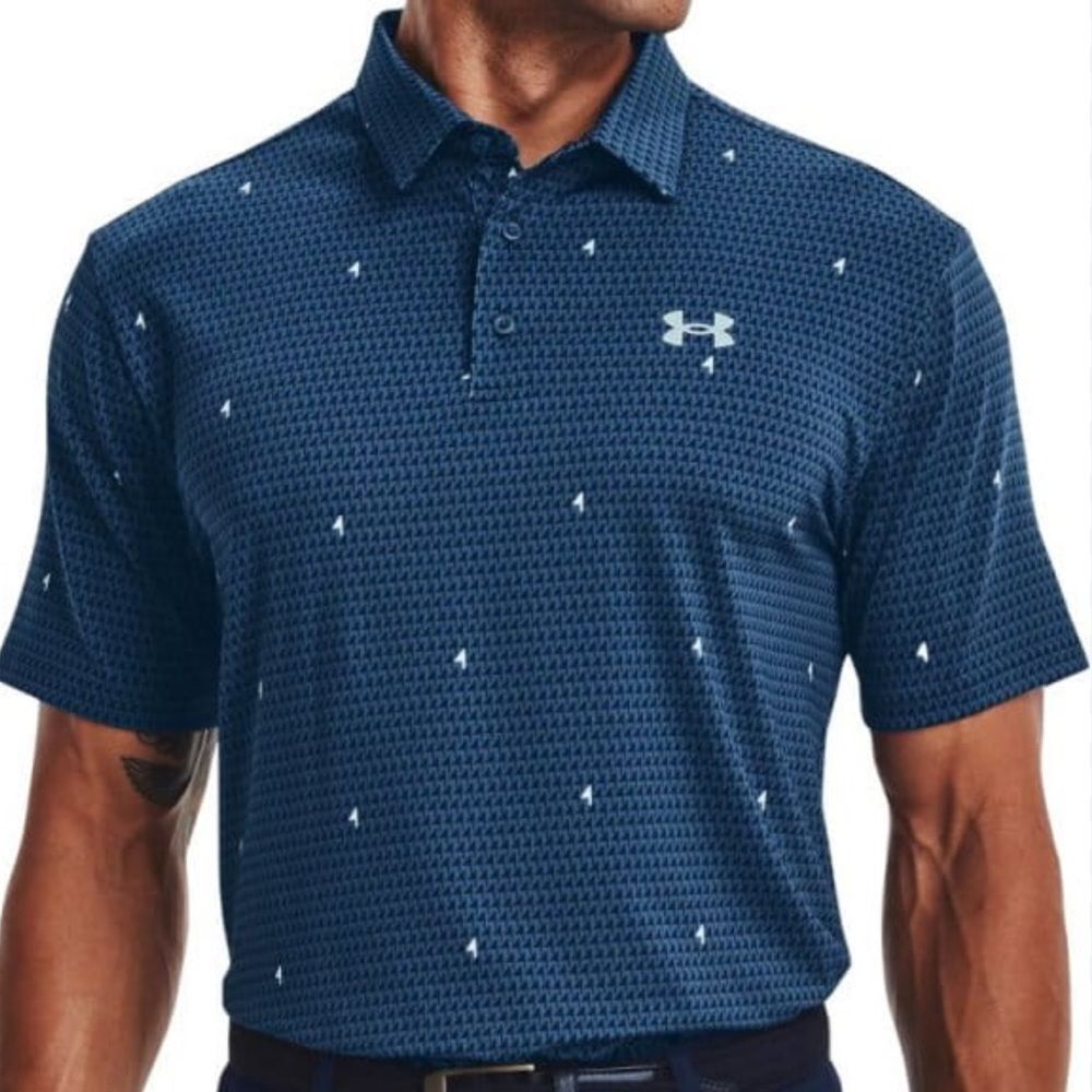 Under Armour Big Boys UA Playoff Polo, Navy Golf Print, XL